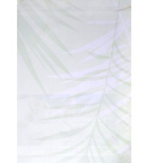 White green color leaf pattern poly fab roller blind   109397
